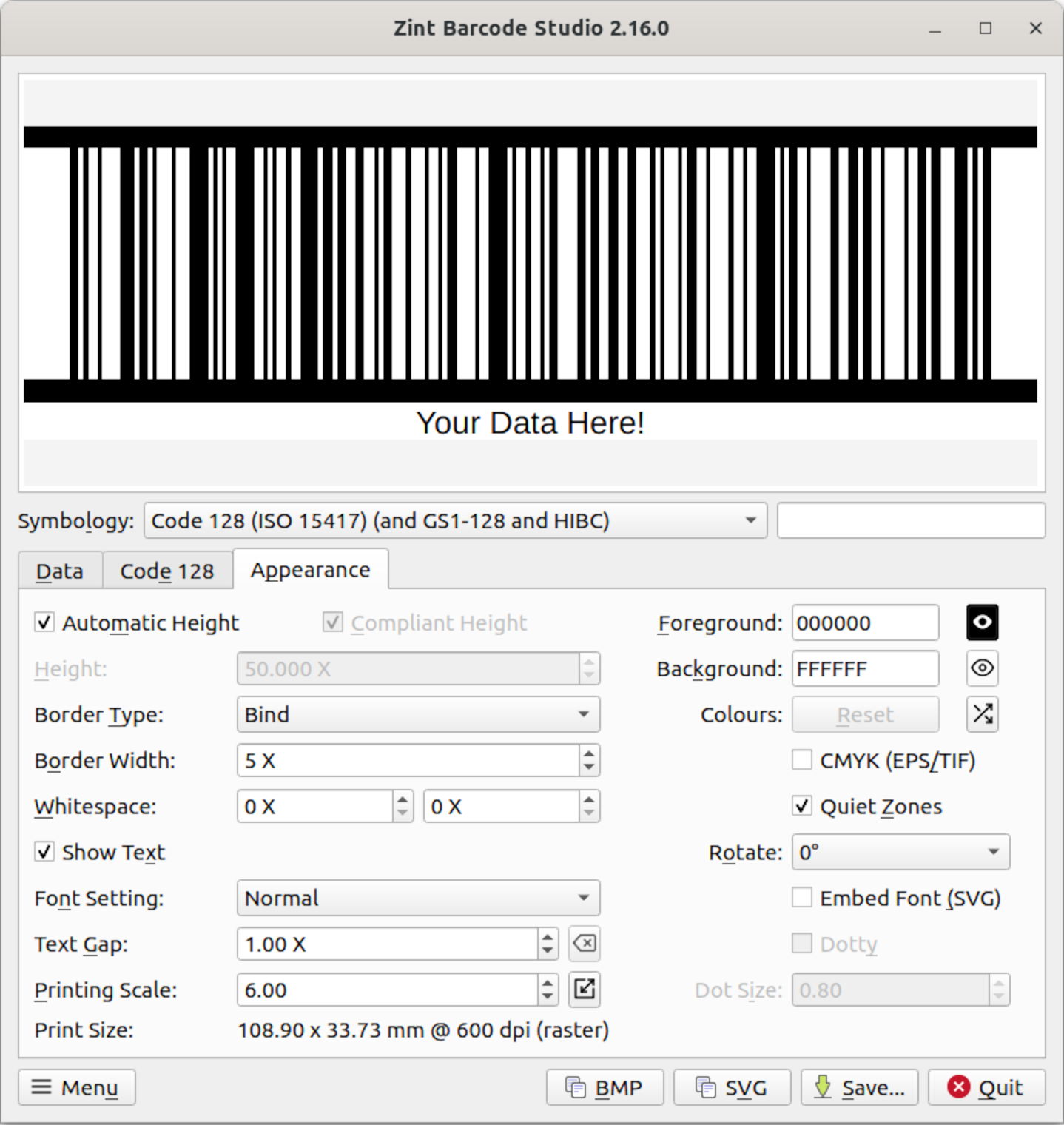 Appearance Tab