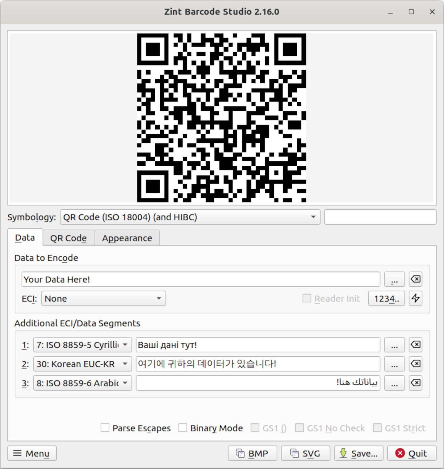Encoding multiple segments